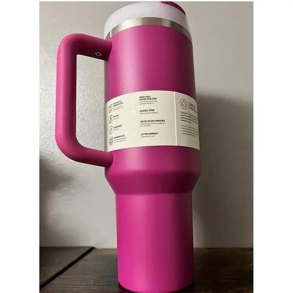 Stanley Quencher H2.0 FlowState 40oz Tumbler Fuchsia Pink NWT - Picture 5 of 8
